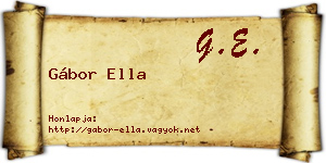 Gábor Ella névjegykártya